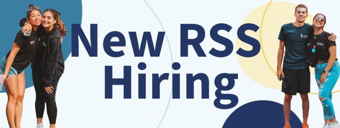 Banner with photos of staff saying "New RSS Hiring"