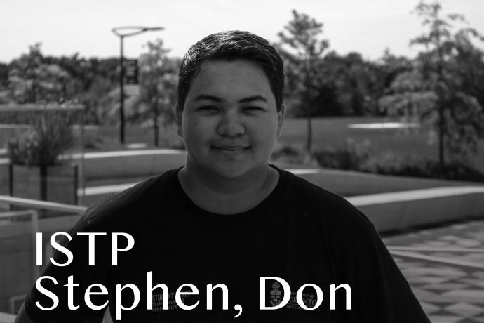 Headshot of Stephen with text reading "ISTP Stephen, Don"