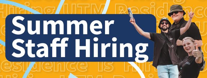 Banner with text "Summer Staff Hiring"