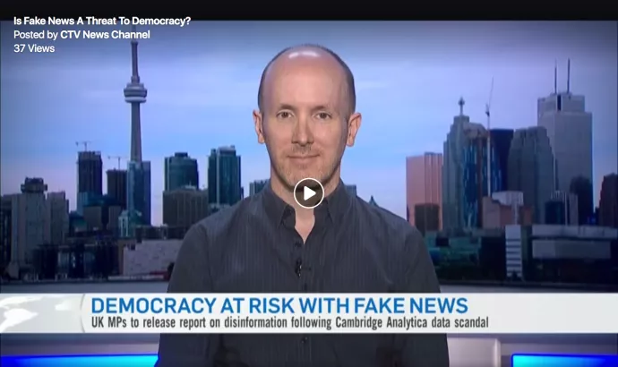 Prof. Brett Caraway's screenshot from the interview with CTV News