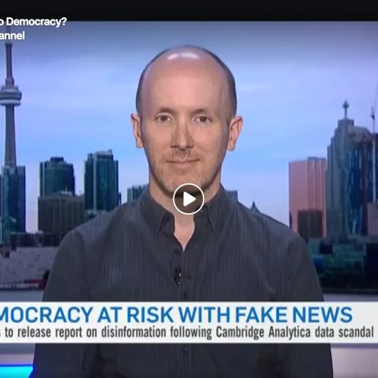 Prof. Brett Caraway's screenshot from the interview with CTV News