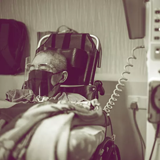 photo of a patient getting dialysis