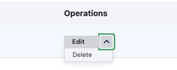 Screen shot of delete term button from term listing
