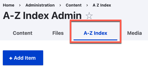 A-Z Index Admin