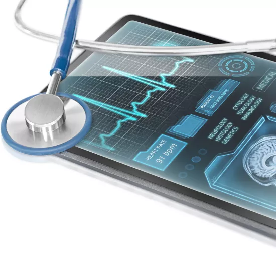 tablet with stethoscope