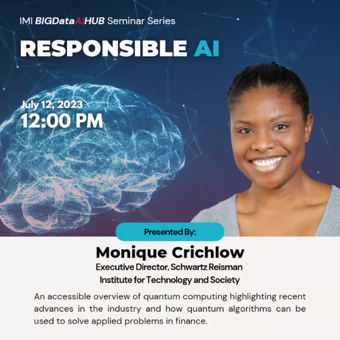 Responsible AI graphic with woman in gray shirt