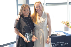 Soo Min Toh with her award and Claire Westgate