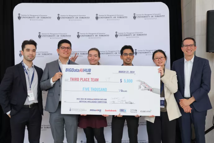 group of students winning third place in the artificial intelligence competition