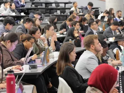 students at a conference
