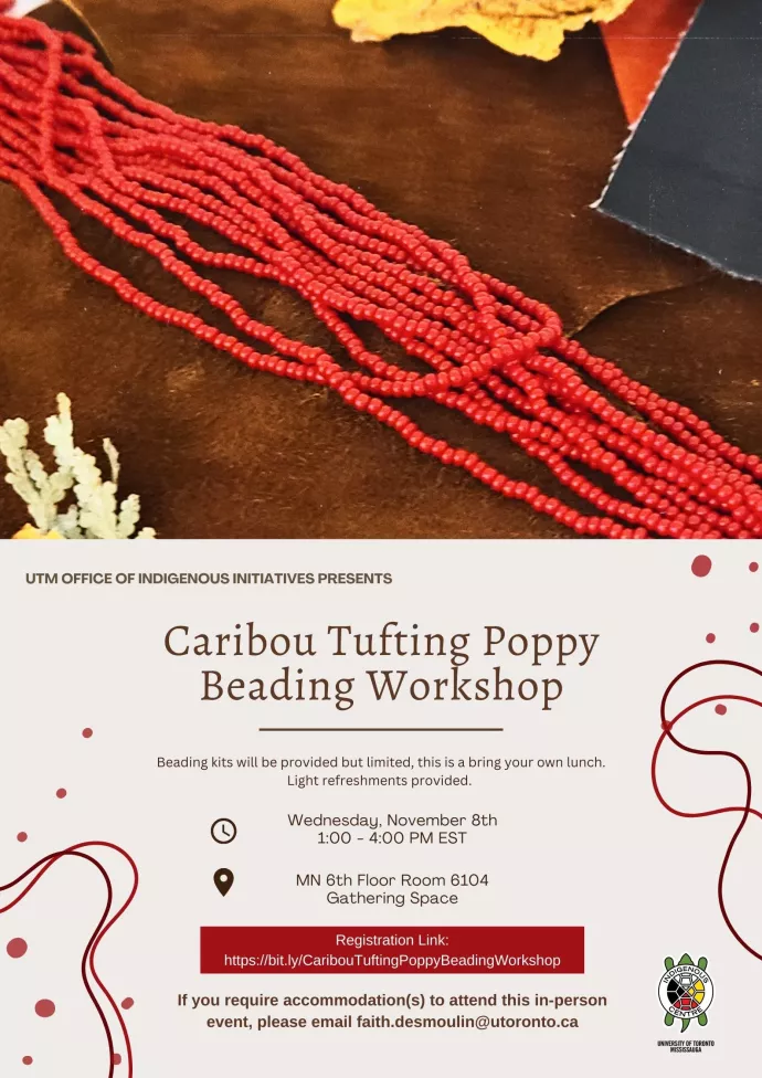 Caribou Tufting Poppy Beading Workshop Poster