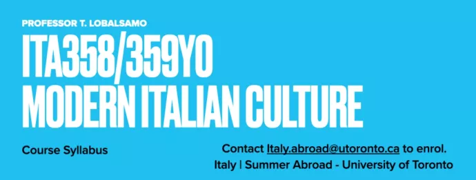 ITA358/ITA359Y Italy Summer Abroad with Professor Lobalsamo