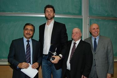 Andrea Bargnani with the UTM Faculty members 