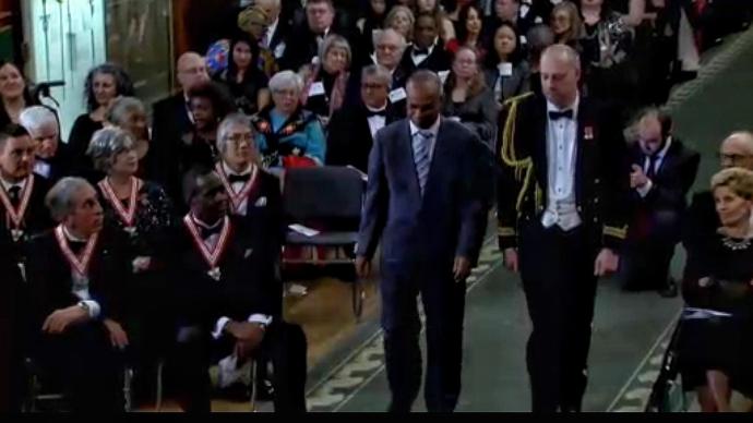 Shashi receiving the Order of Ontario