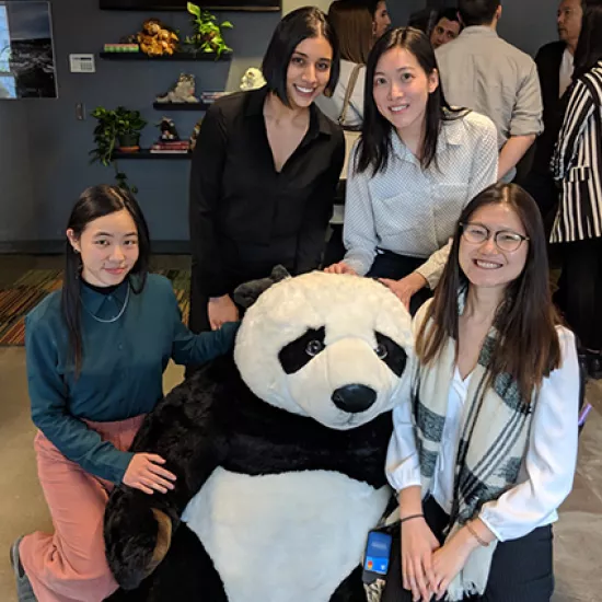 MScSM students with WWF panda