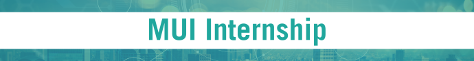 Banner with "MUI Internship" in teal