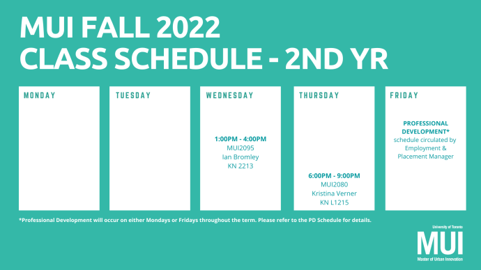 Fall 2022 - yr 2 schedule