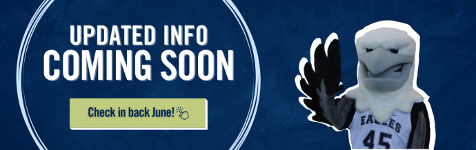 UTM Ealge Mascot waving. Updated Info coming soon, check back in June 2023! 