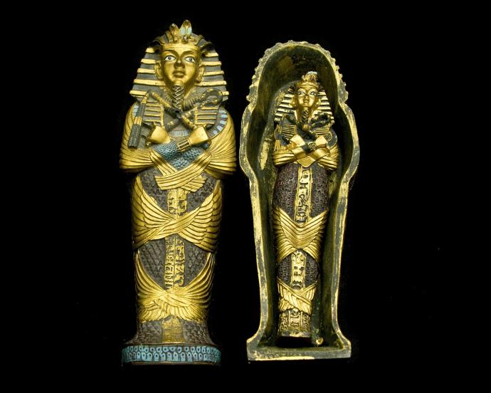 A picture of two Egyptian sarcophagi. Image from Dreamstime.