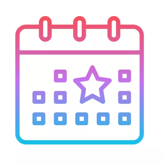 Icon of a calendar with a star on one date