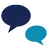 An icon of two speech bubbles.