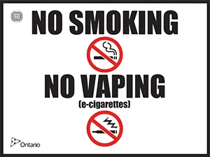 Dual no cigarette and vaping sign