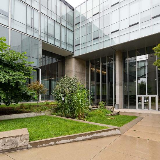 Exterior of campus building entrance on the UTM campus