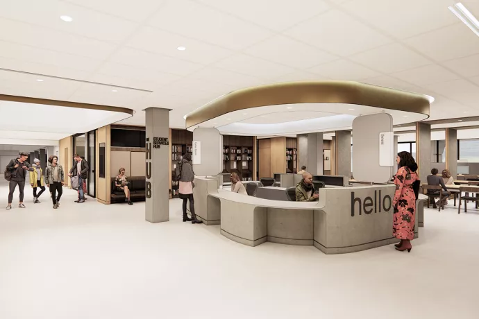 The new Student Services Hub will open on the main floor of the Davis Building later this year. 