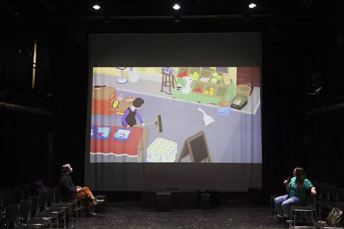 Animated story on a big screen