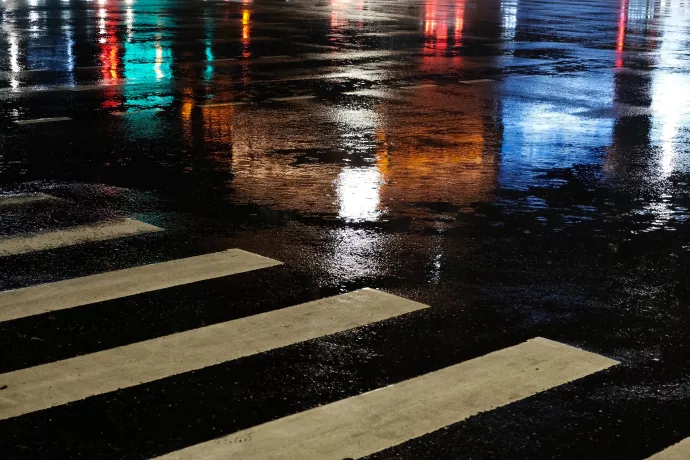 City crosswalk at night