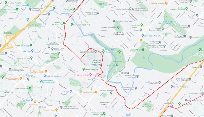 2024 Mississauga Marathon route