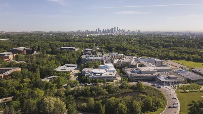An aerial shot of the University of Toronto Mississauga campus