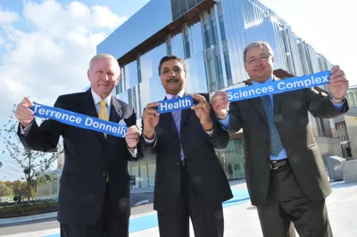 Terrence Donnelly, Deep Saini and Carlo Fidani at the HSC opening