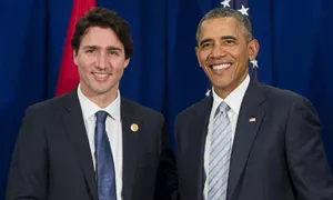 Justin Trudeau and Barack Obama