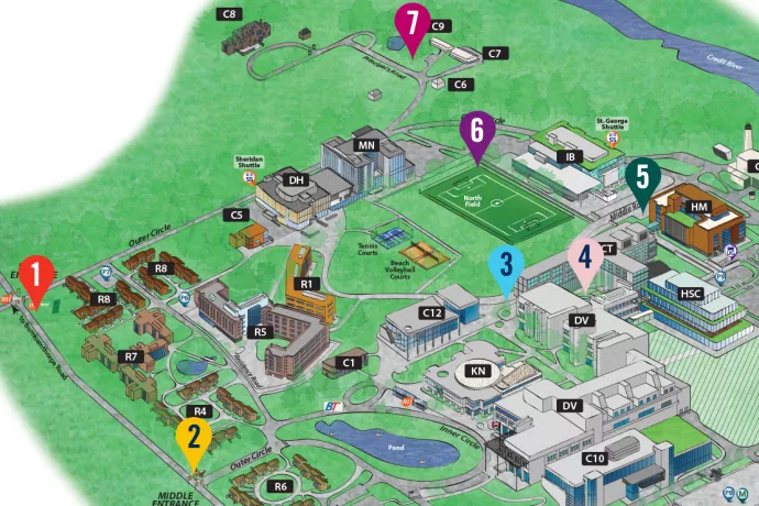 map of 7 UTM photo-taking locations