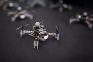 Miniature drone sitting on a table