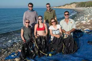 Carrie Fulton with Cyprus dive team