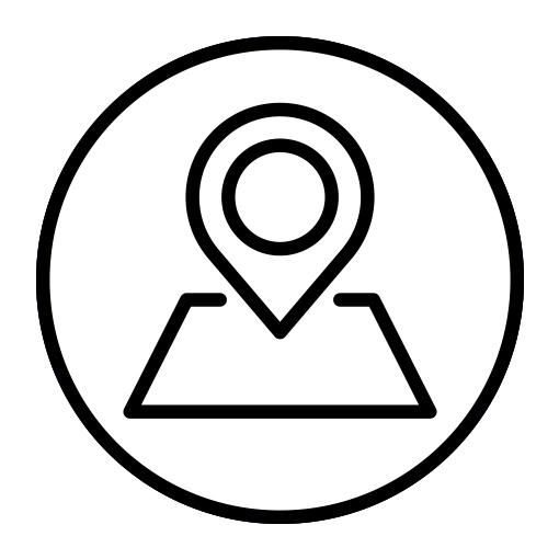 Black and white campus map icon