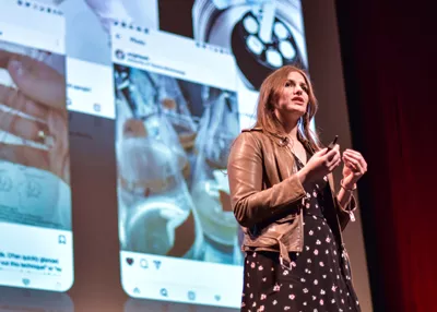 Sasha Weiditch speaks onstage at TEDxUofT
