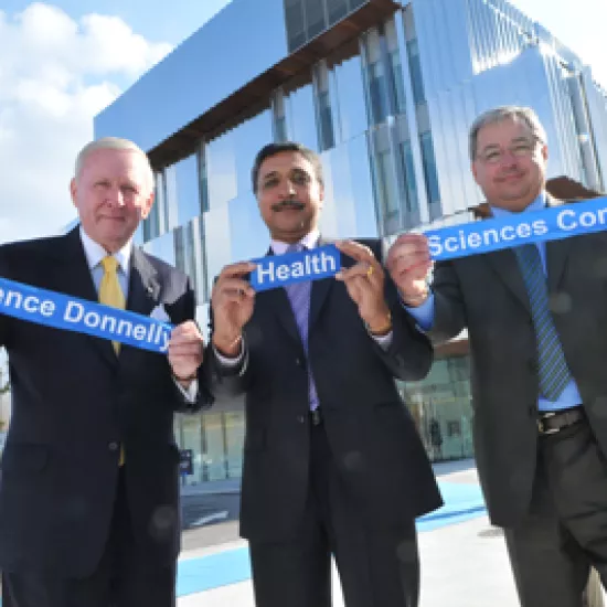 Terrence Donnelly, Deep Saini and Carlo Fidani at the HSC opening