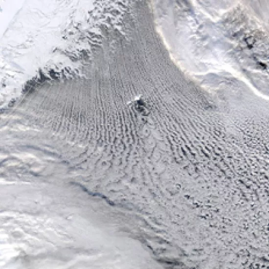 Satellite image of clouds over Greenland and Iceland