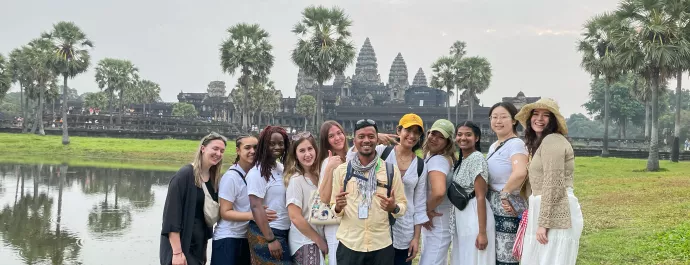 Photo of students at Angkor Wat Temple Complex
