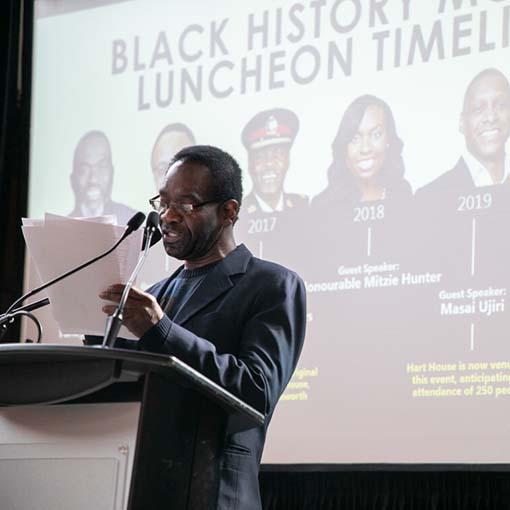 Researcher speaks at a U of T Black History Month luncheon