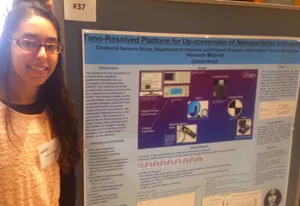 First-year student Hamnah Majeed from CPS and her poster