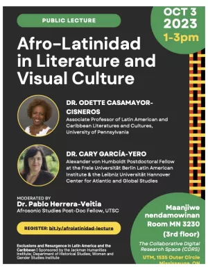 Event poster for Afro-Latinidad in Literature and Visual Culture